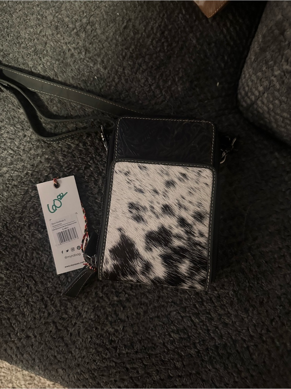 Myra Bag Black & White Haircalf Crossbody